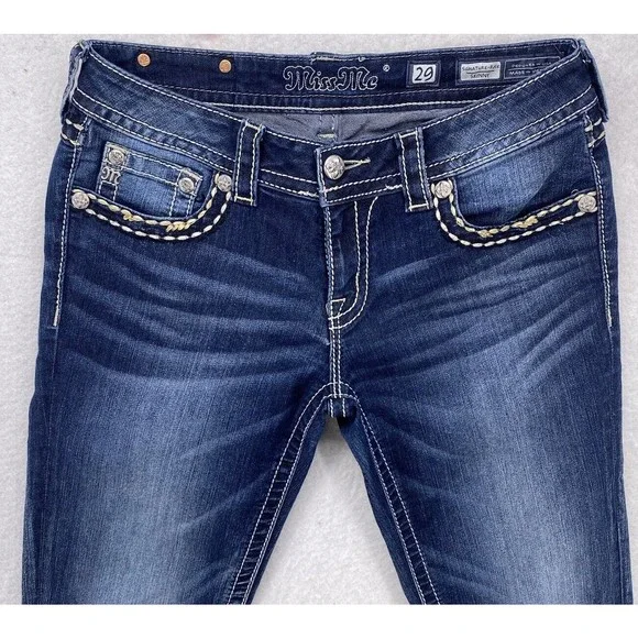 Miss Me Womens  Signature Rise Skinny Jeans Embellished Pockets Blue Size 29 - Picture 11 of 16